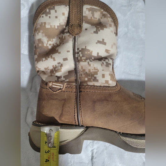 Durango Kids Brown and Camouflage Cowboy Boots 8" Tall Size3M - Picture 8 of 9